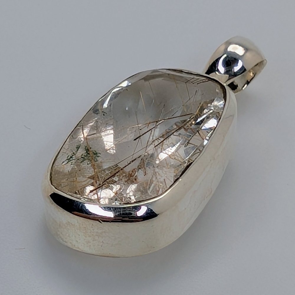 Rutilated Quartz Pendant S925 Sterling Silver - Picture 4 of 6